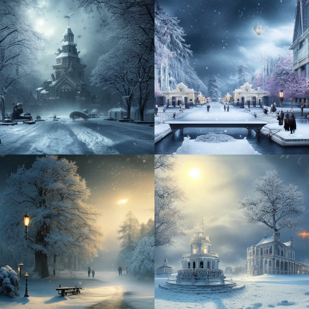 Epic Winter Wonderland Digital Matte Painting