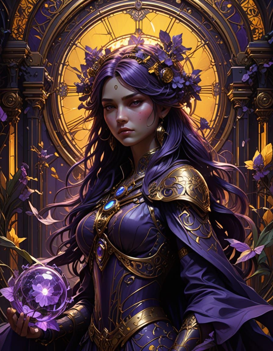 Epic Dark Fantasy Scene in Cyberpunk Style