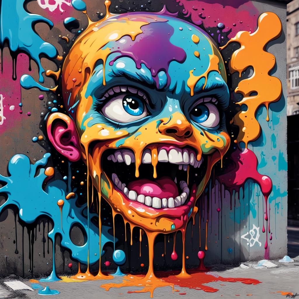 Colorful Graffiti Art with Splash Effect