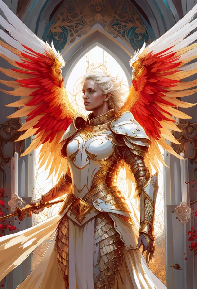 Knight Angel in Bright Sunlight: Digital Art
