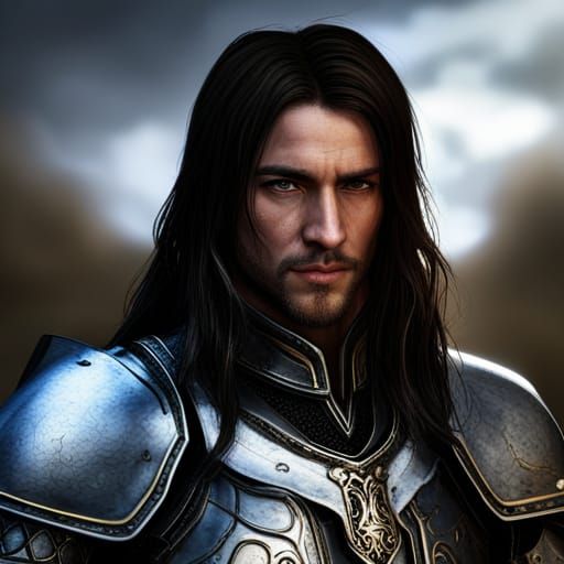 Young Paladin Portrait in Hyperrealistic Style