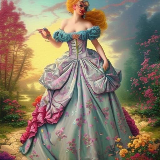 Baroque Fashion with Pop Art Graffiti