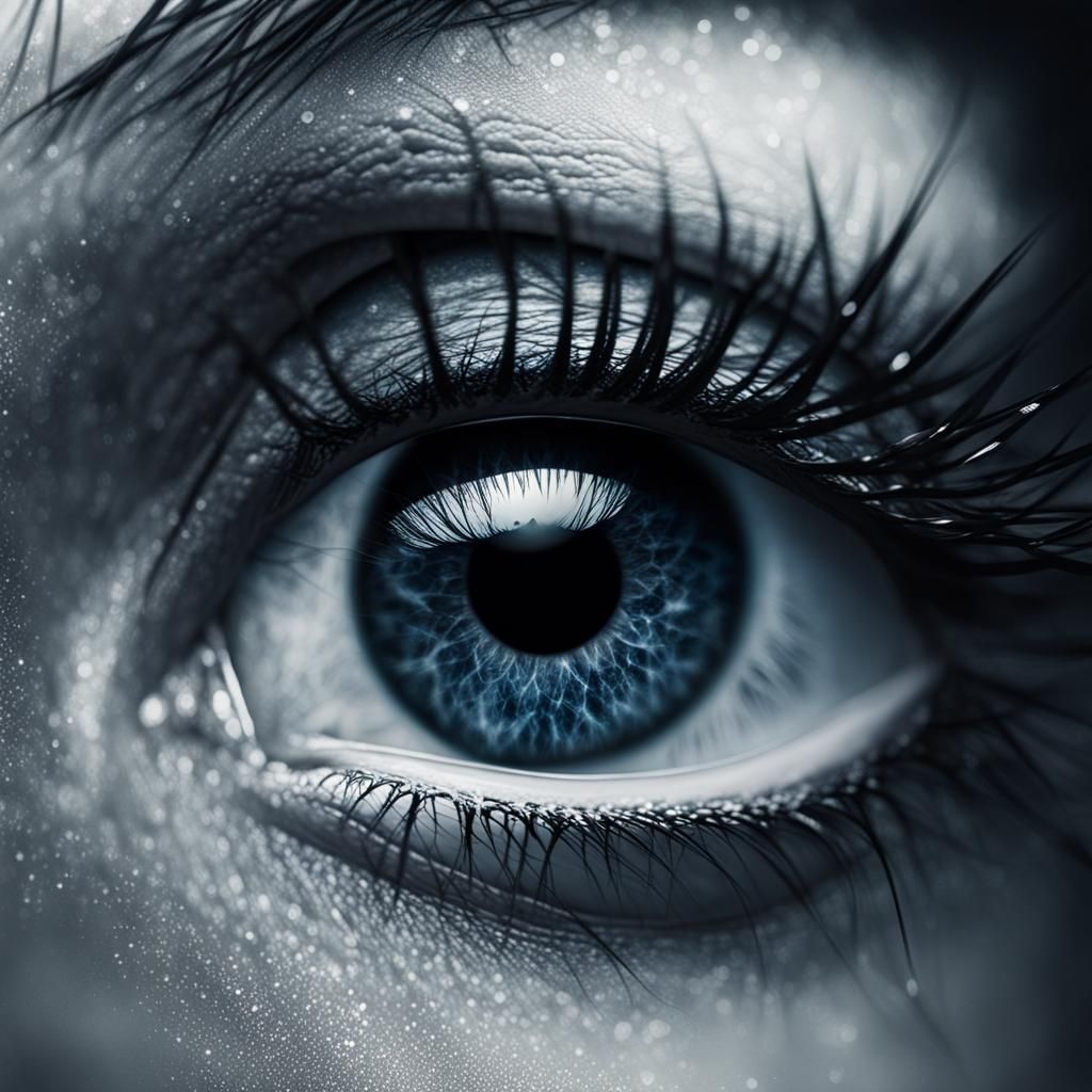 Silver Eye Double Exposure: Epic 3D Illustration