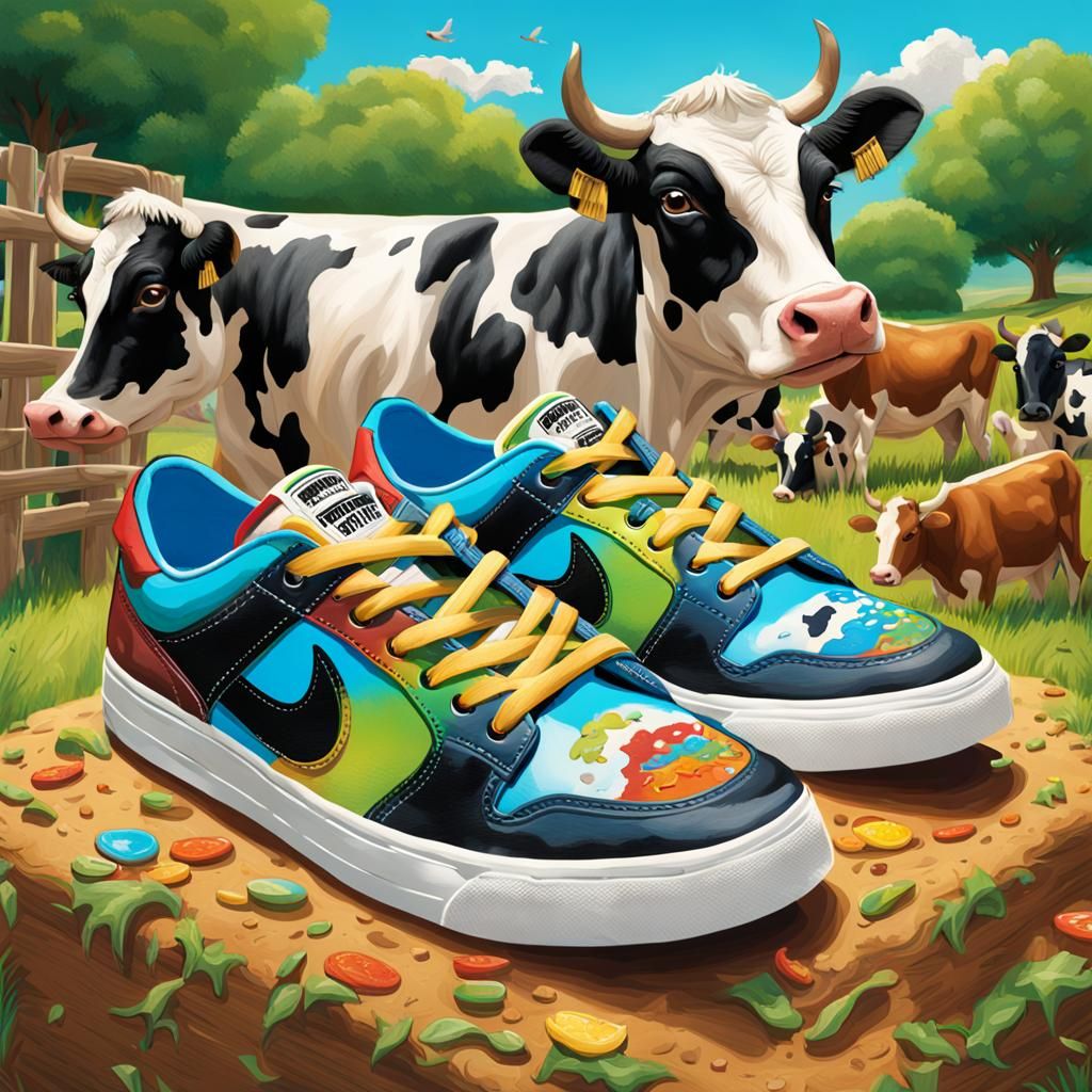 Hyperrealistic Ben & Jerry's Shoe on a Farm