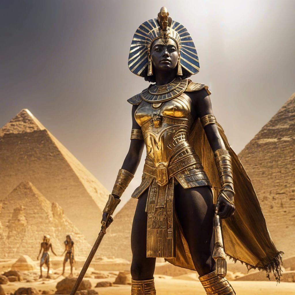Anubis in Ancient Egypt with Pyramids, Hyperrealism