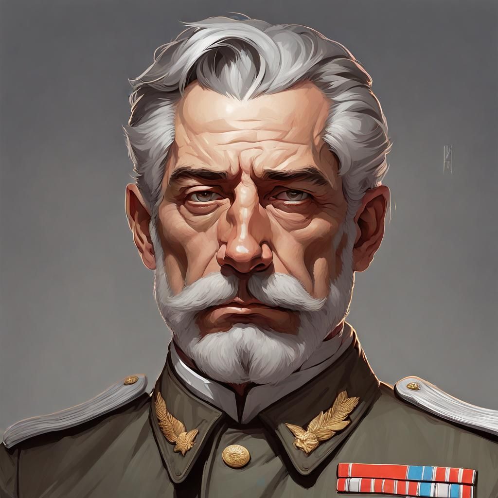 Austrian Dictator Portrait in Hyperdetailed Digital Art