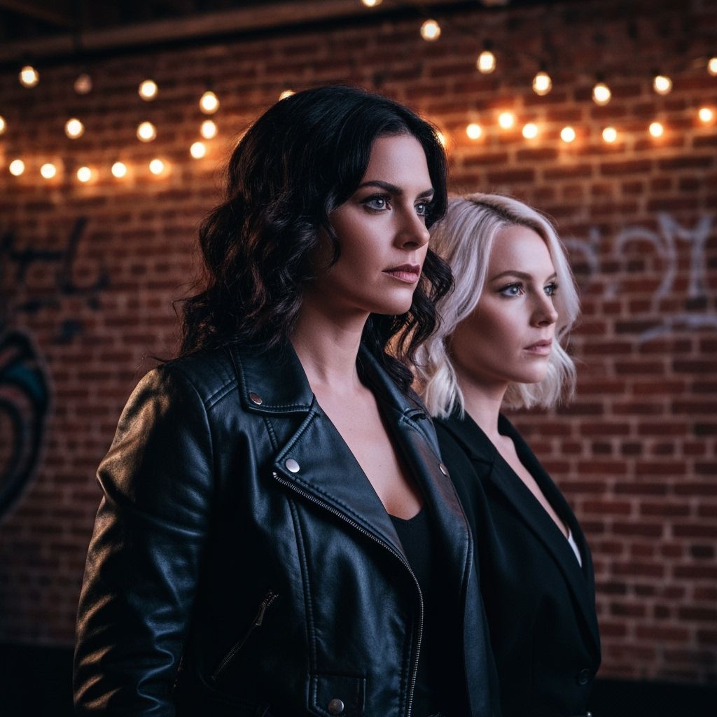 Passionate Lesbian Couple in Moody Urban Loft Cinematic Port...