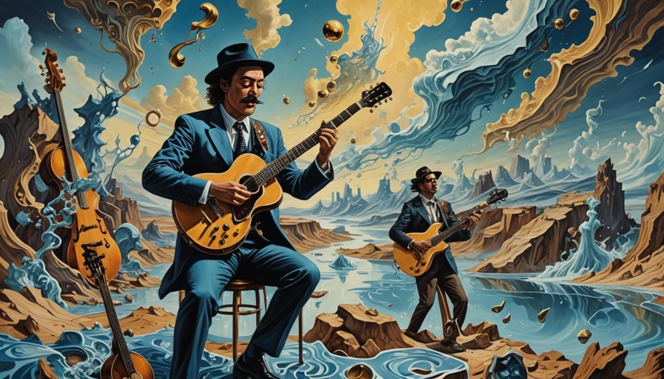 Surreal Blues Jam Comic Book Art