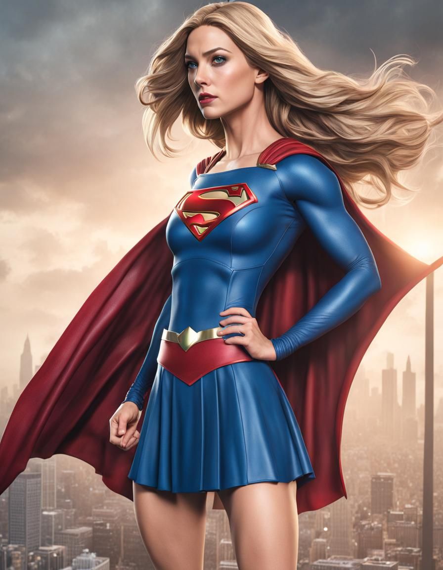 Photorealistic Supergirl in 4K, Hyper Detailed