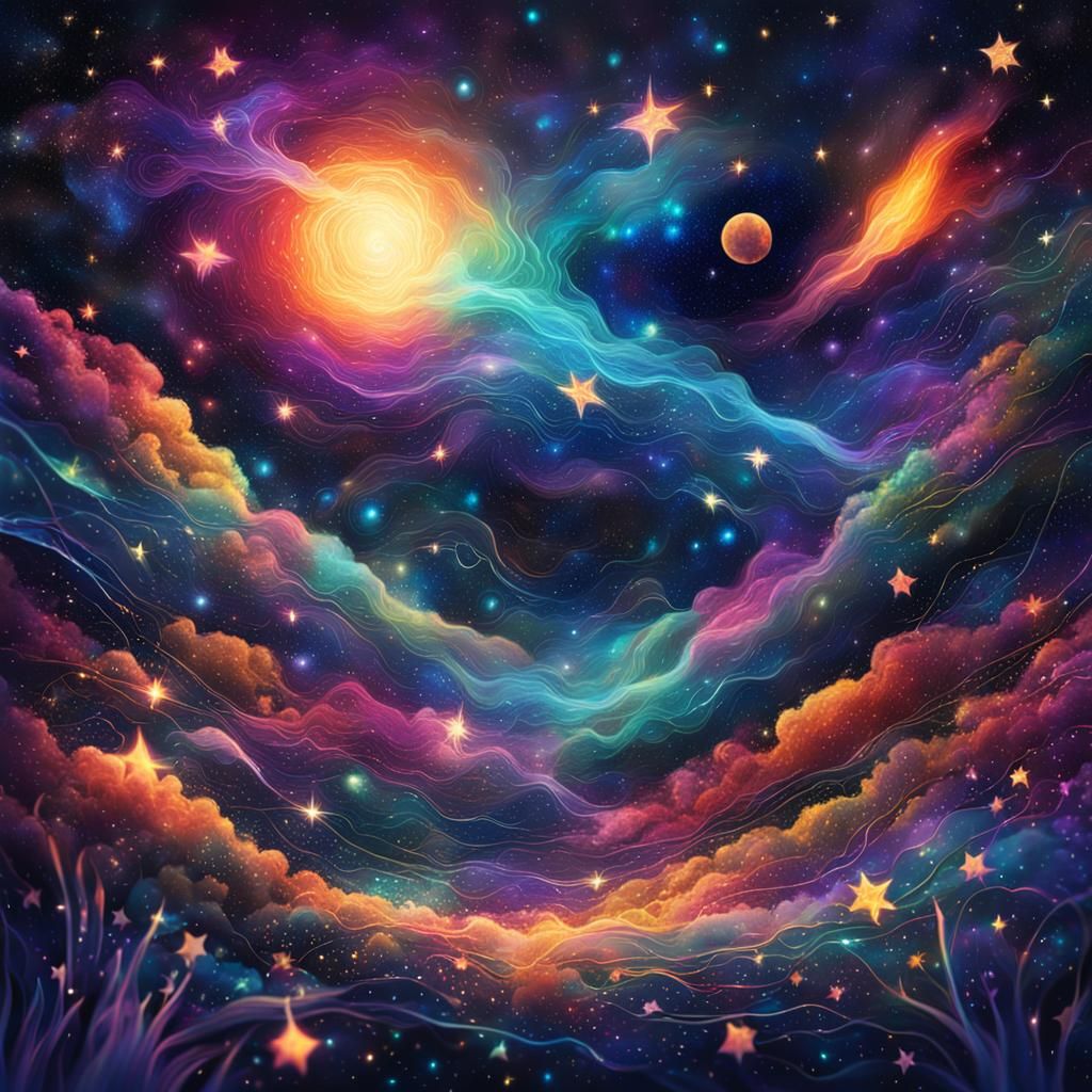 Cosmic Sky with Vibrant Astral Colors