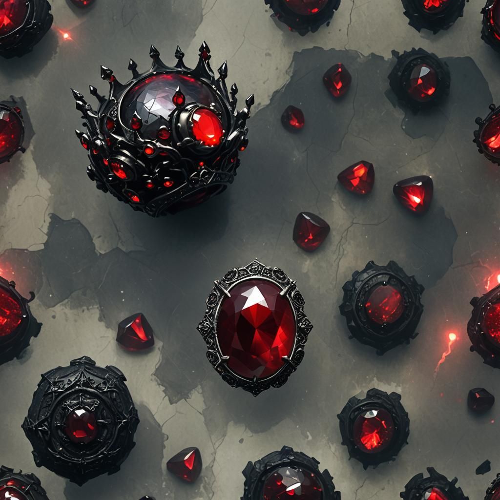 Black Prince's Ruby in Dark Fantasy Style