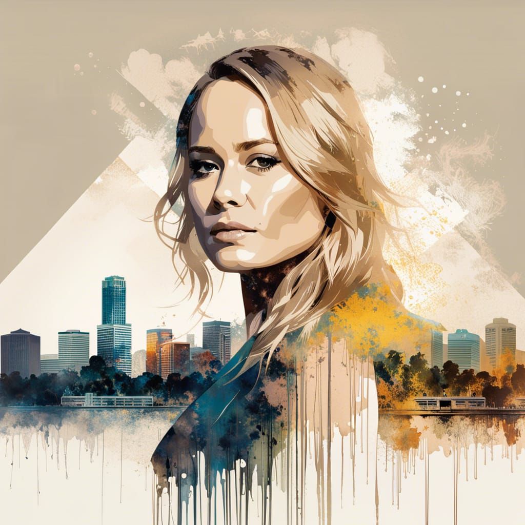 Double Exposure Portrait with Cityscape