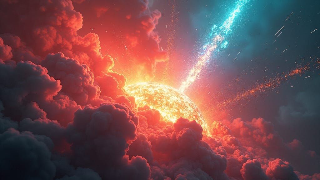 Antimatter Explosion Visualized