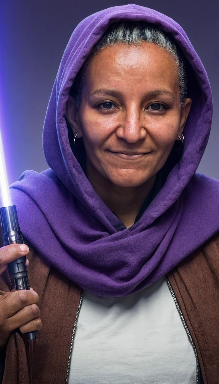 Master Jedi Portrait on Tatooine with Purple Saber