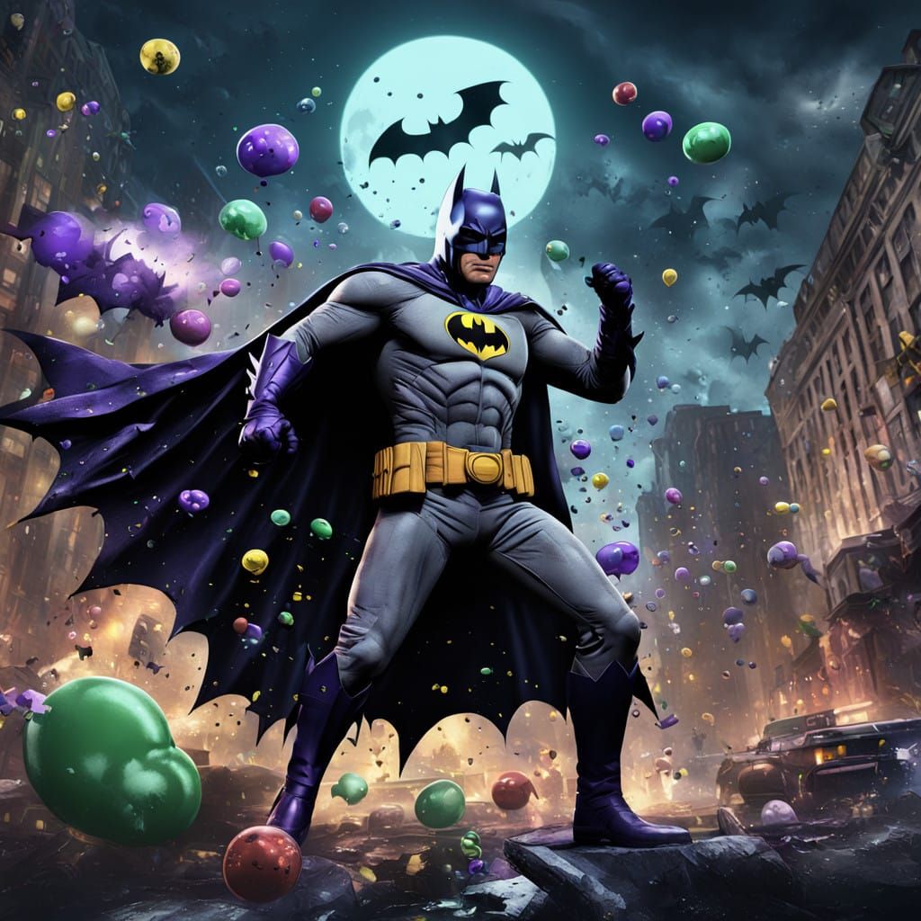 Batman Battles Joker in Vibrant Fantasy Realm