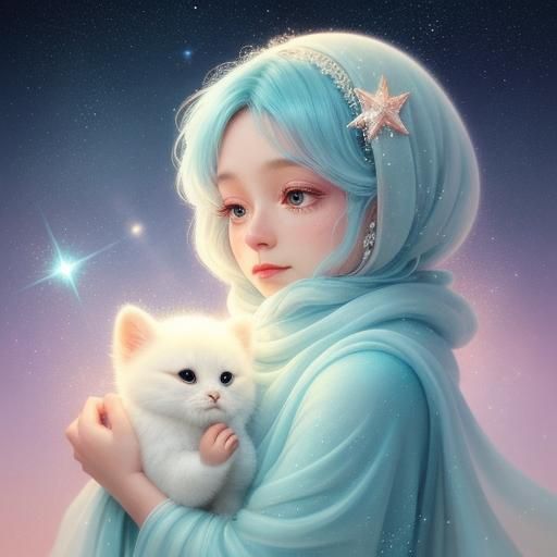 Pastel Futurism: Baby Star Portrait in Soft Focus