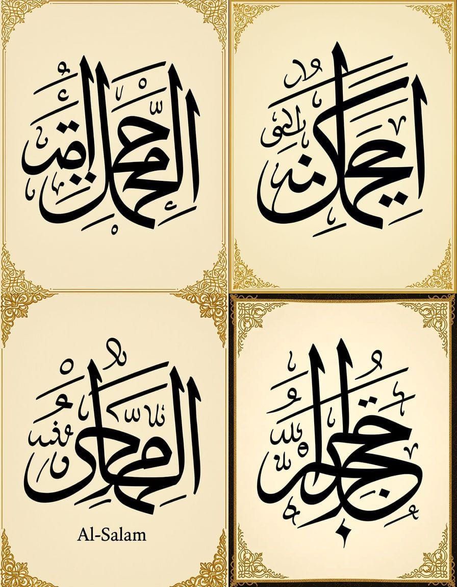 Peace Calligraphy in Modern Diwani Style