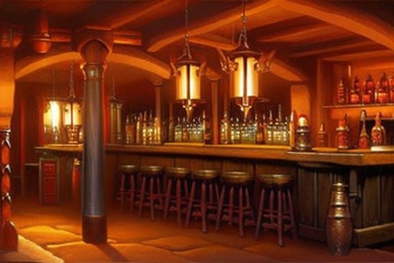 Fantasy Tavern Interior in Classic Style