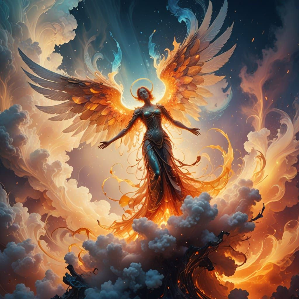 Ethereal Angelic Transformation in Heaven and Hell