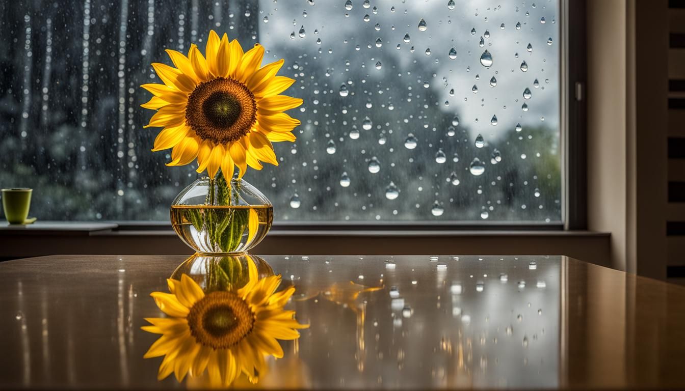 Sunflower in Vase Splash Art Photography