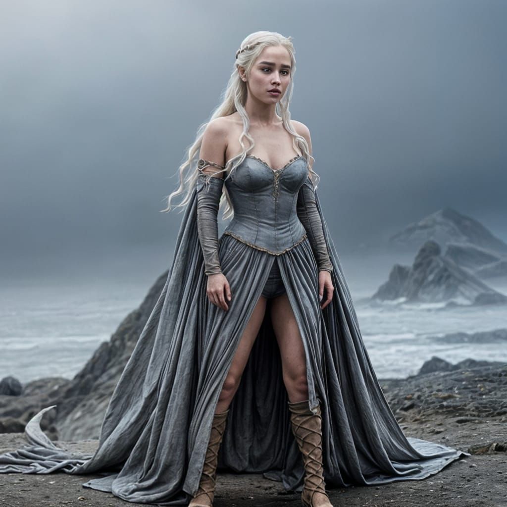 Regal Daenerys Targaryen Portrait in Medieval Style