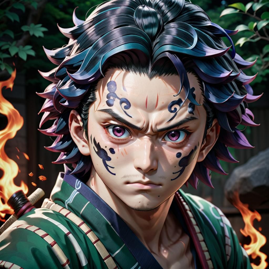 Photorealistic Portrait of Demon Slayer Character