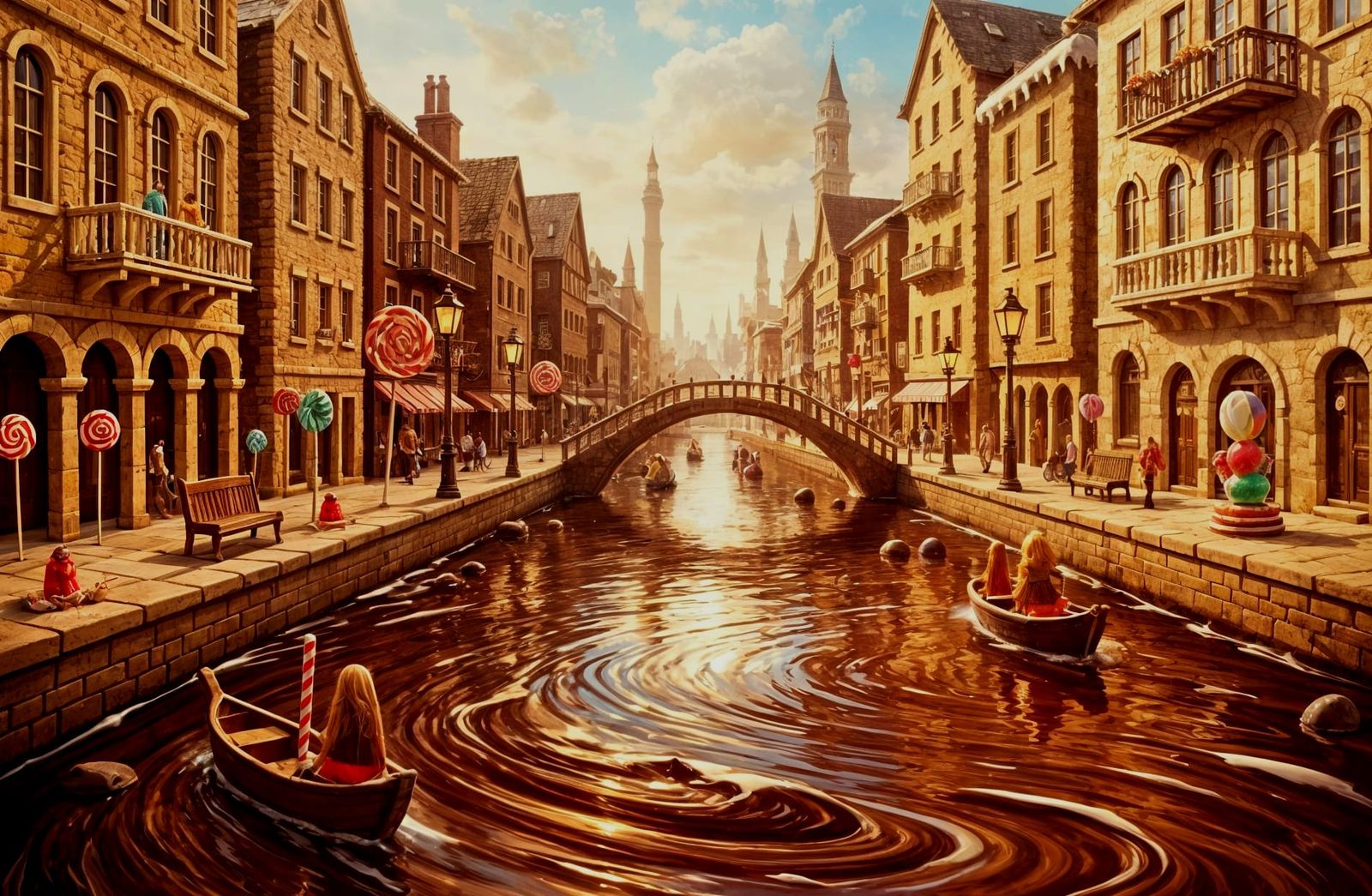 Vibrant Confection City on Chocolate River