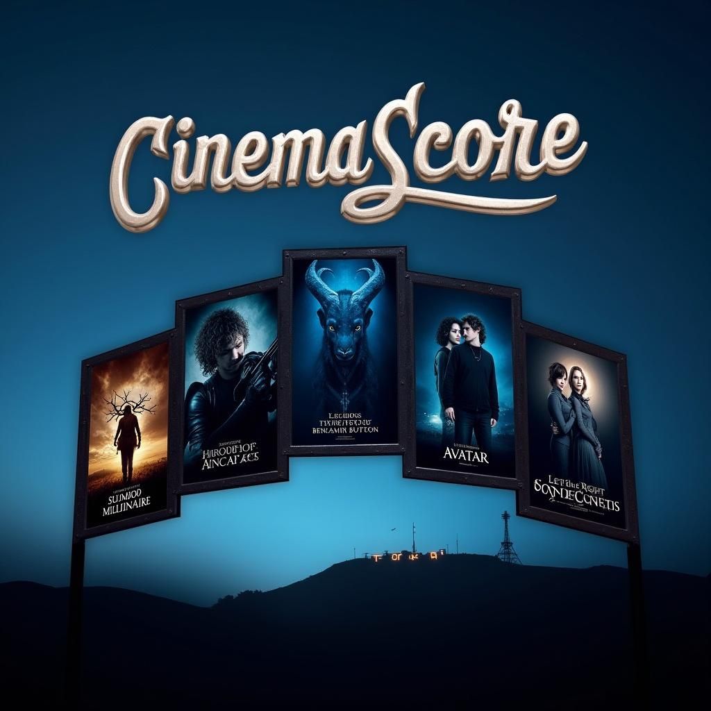 Movie Poster Collage with Art Deco CinemaScore Sign