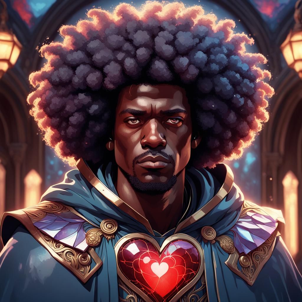 Detailed Portrait: Man in Broken Heart Cloak