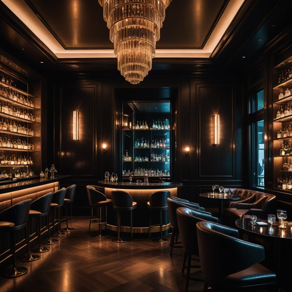 Elegant Nightlife in a Luxurious Cocktail Bar