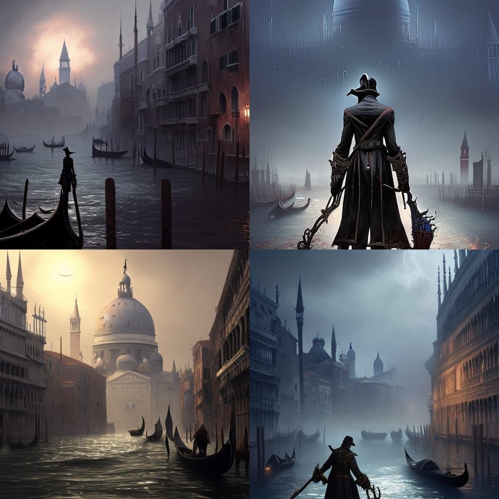 Venice in Dark Fantasy Style