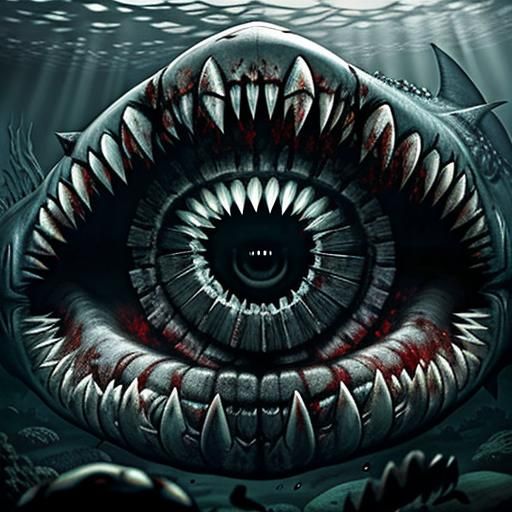 Giger-Inspired Megalodon Horror: Underwater Photography
