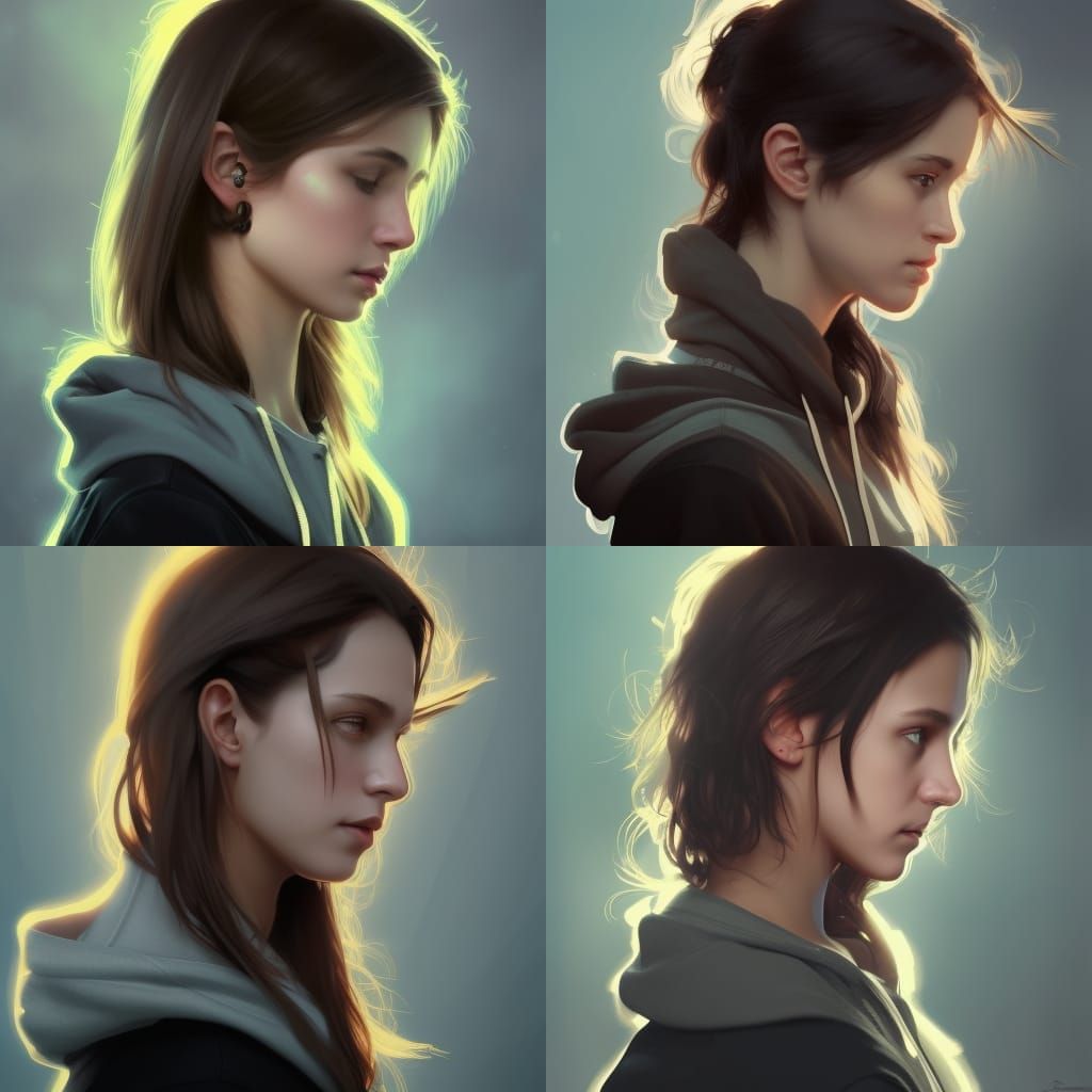 Girl Wearing a Black Hoodie With a Hopeful Expression