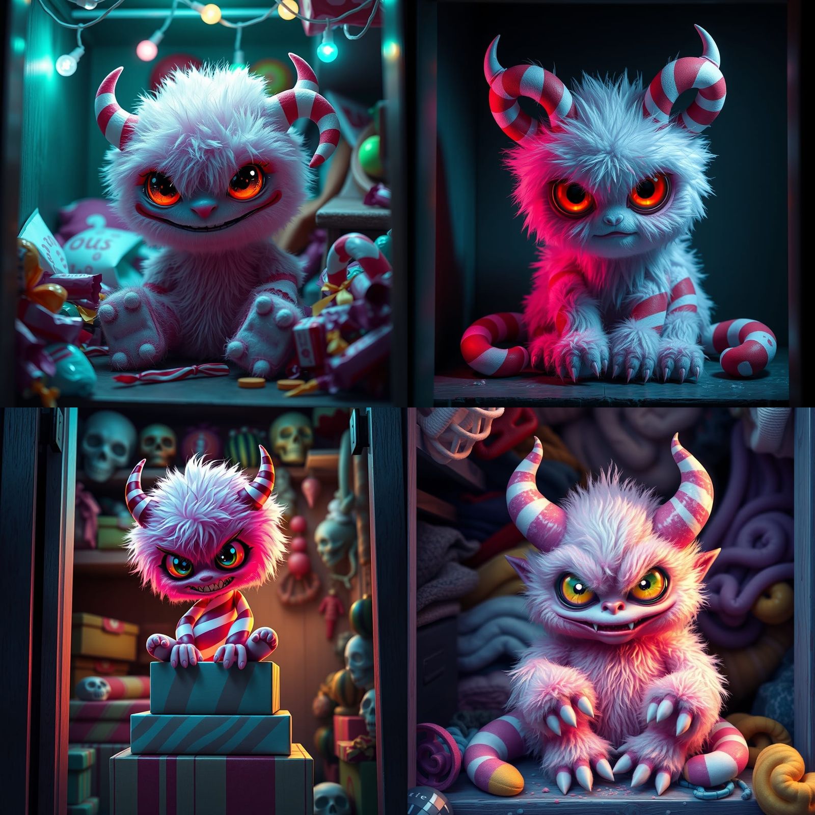 Candy Cane Demon in Whimsical Candy Art