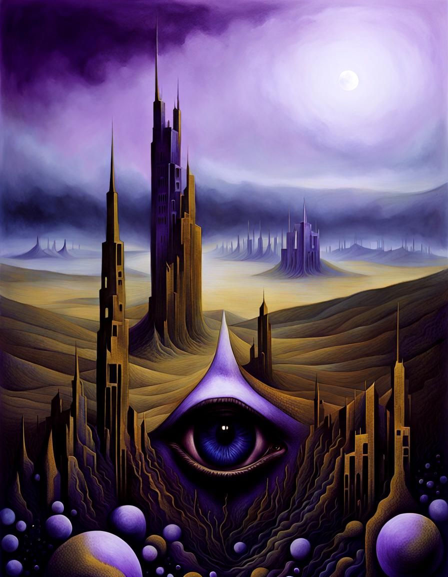 Ethereal Horror Portrait in Dystopian Wasteland