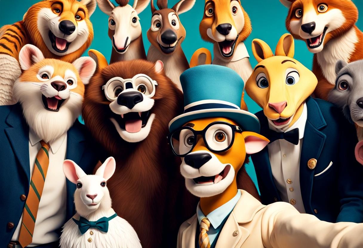 Animal Group Selfie.