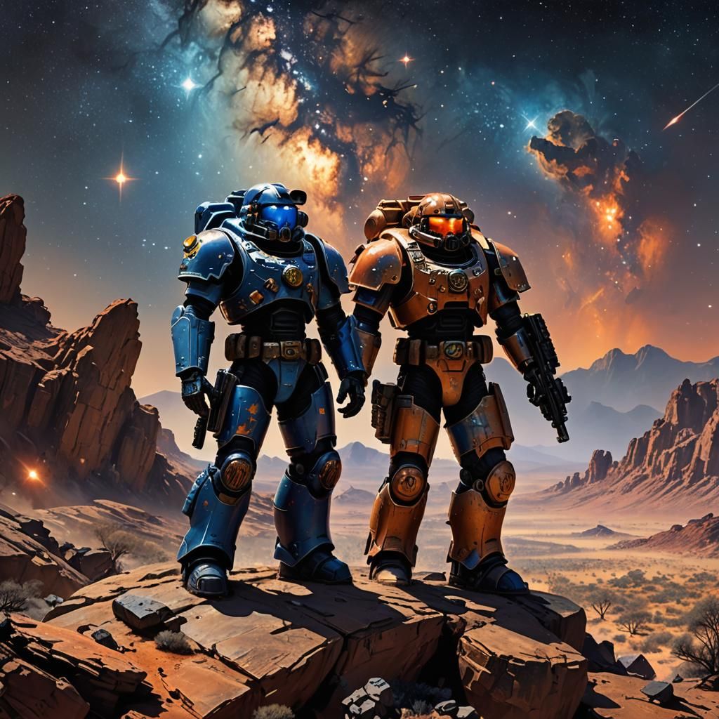 Australian Bush Space Marine in Sci-Fi Style