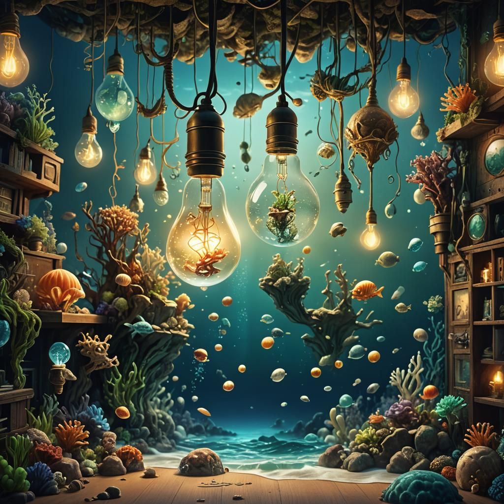 Ocean in a Lightbulb: Fantasy Concept Art