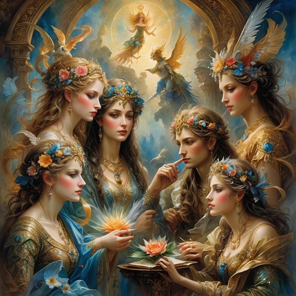 Thinking Debate: A Romantic Fantasy Art Interpretation