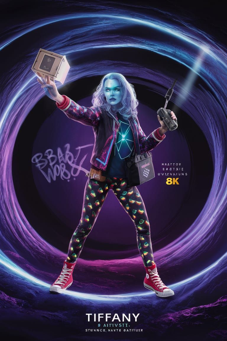 Ghostly Time Lord Activist in Surreal Matte Painting