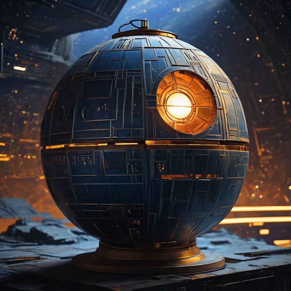 Death Star Lantern in Space, Syd Mead Style