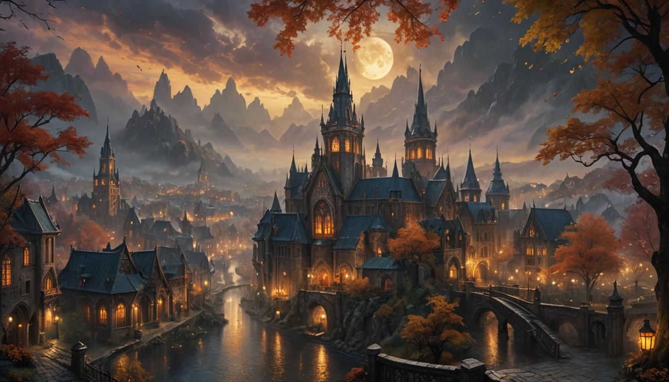 Mystical Metropolis of Faerun in Ethereal Fantasy Style