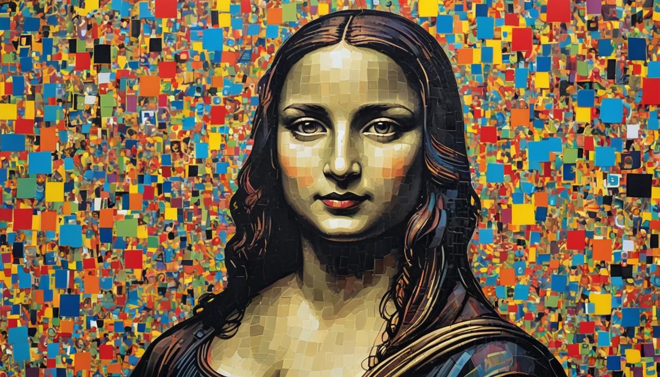 Mona Lisa Reimagined in Pop Art Style