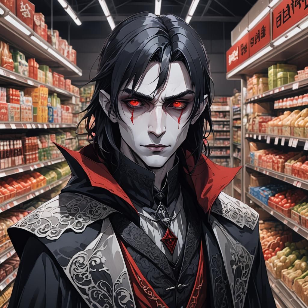 Dracula's Gothic Grocery Run: Contemporary Anime Art