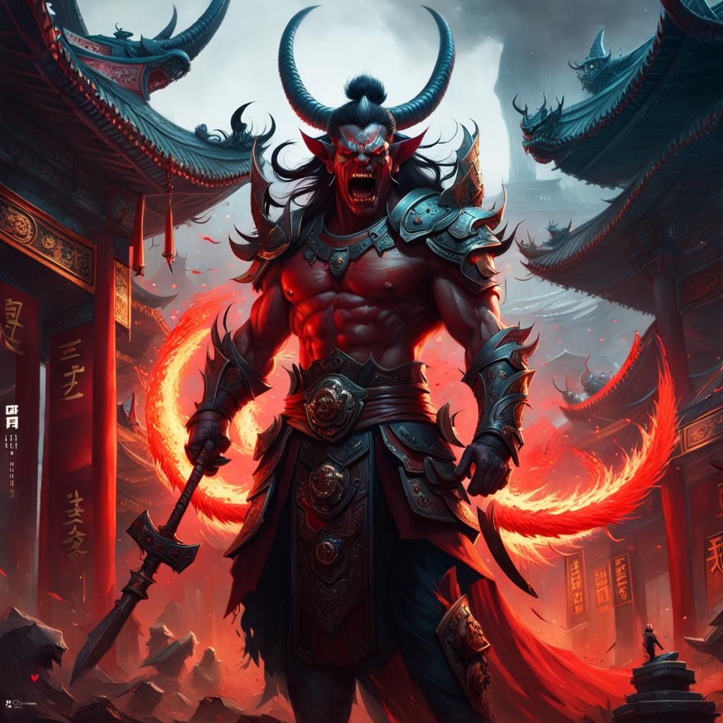Chinese Mythology Demon Portrait in 4K