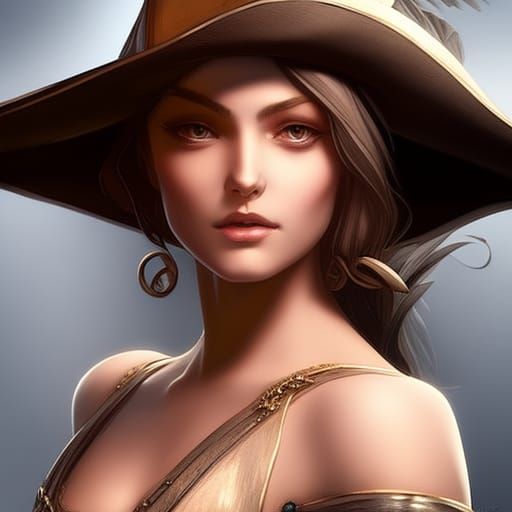 Pirate Princess Portrait in Academic Art Style