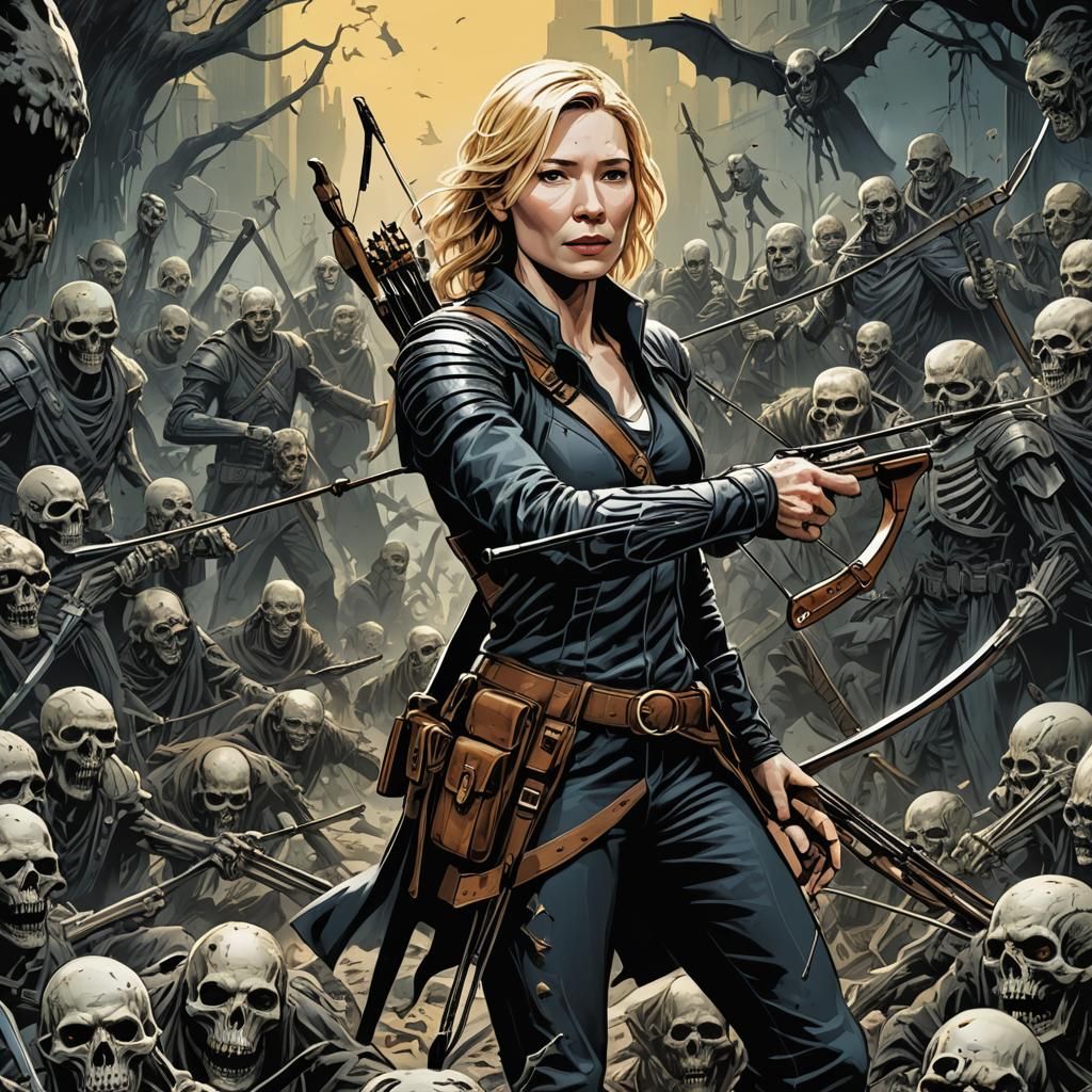 Cate Blanchett vs Undead: Comic Book Art