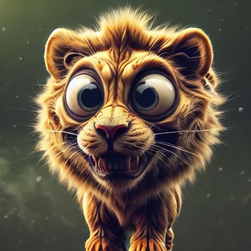 Futuristic Robotic Lion with Sunflower