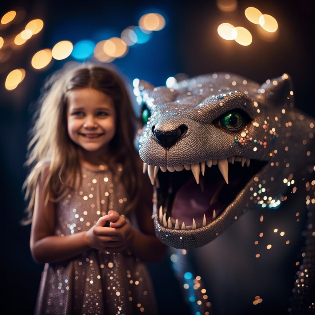 Friendship between a girl and a very large imaginary predato...