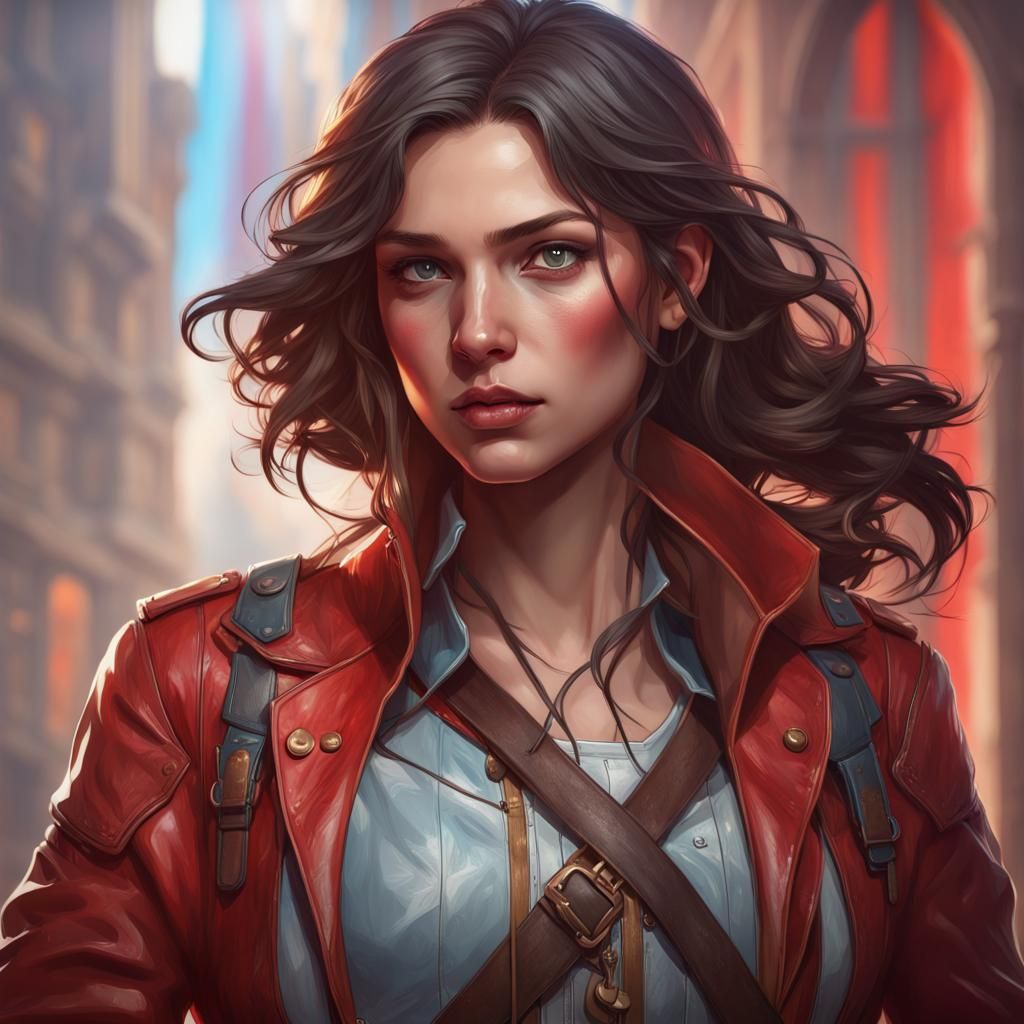 Brunette Archer Portrait in Hyperdetailed Fantasy Art
